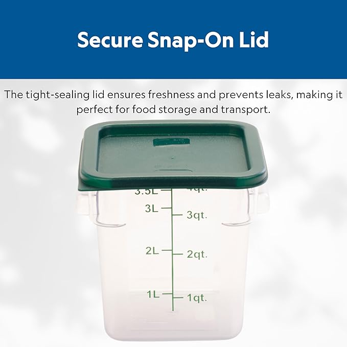 FSE FCC24 Reusable Cover for 2 & 4 Quart Container, Square, Green, NSF