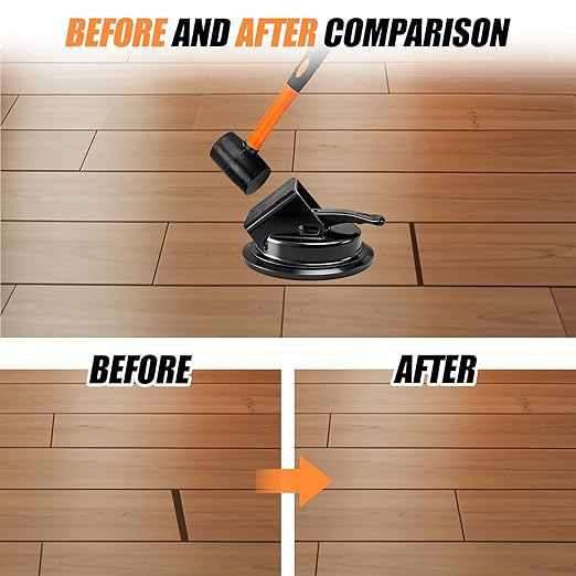 Heavy Duty Gap Fixer Tool for Laminate Flooring - Laminate Floor Gap Repair Tool with Heavy-Duty Floor Suction Cup and Rubber Hammer,for Laminate and Vinyl Flooring