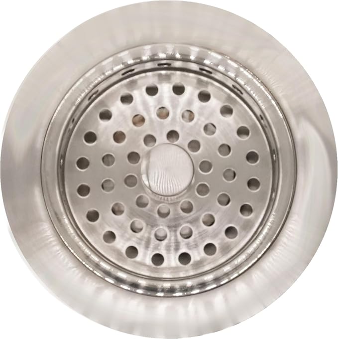 Westbrass D214-20 3-1/2" Post Style Large Kitchen Sink Basket Strainer, Stainless Steel