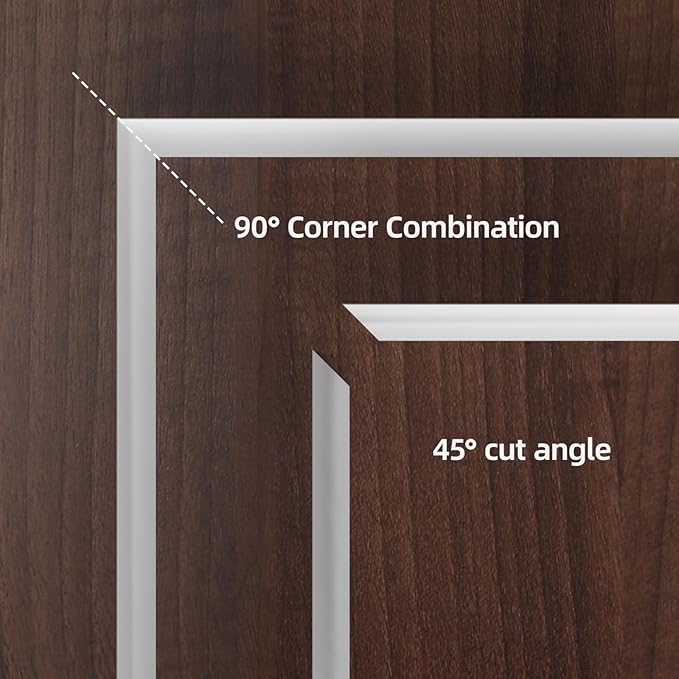20Ft Quarter Round Trim L-Shaped Bendable Silicone Self-Adhesive Peel and Stick Molding for Floor Edge, Wall Corner, Stairs, Cabinet & Tub, White