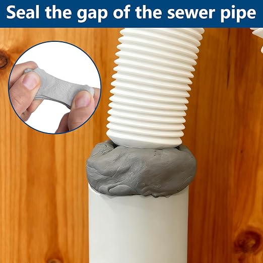 79 x 1 Inches Moldable Silicone Putty, 5mm Thick Waterproof Butyl Seal Putty Tape, Gray Insulating Duct Seal Puttys Tape for Pipe Gap Wall Repair