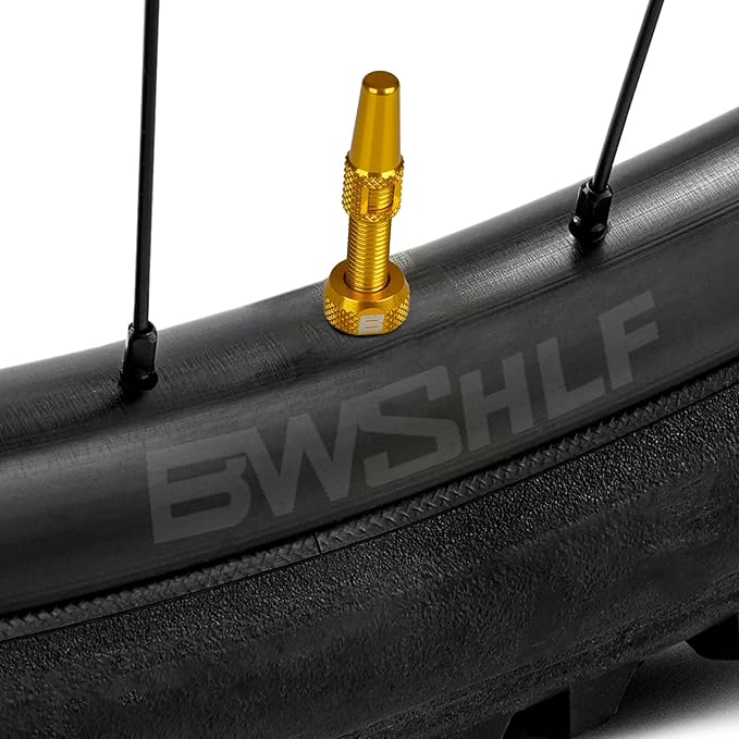 BWSHLF Tubeless Presta Valve Stem 40/44/55/60/65/80/100 mm, Super Light Alloy Presta Valve Stem Kit with Valve Core Remover Tool and Valve Stem Caps - Multiple Color and Size Options(Pair)