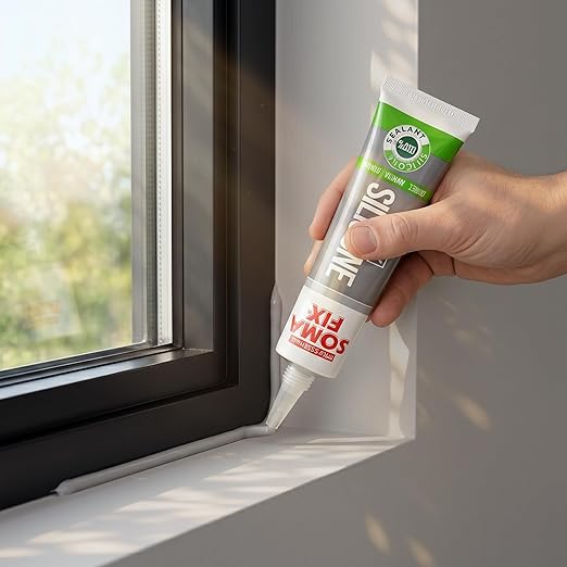 Gray Silicone Caulk - Easy Squeeze Caulking Tube, Silicone Sealant for Wood, Kitchen, Bathroom, Sink, Windows - Multi Purpose & Waterproof - 1.7 fl. oz (Gray)