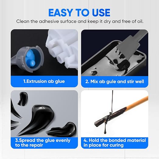 Vicpricme Plastic Glue,2 Part Epoxy Glue Black, 1.76oz Syringe, Waterproof Plastic Weld Adhesive, can Bond Metal, Plastics, Wood, Ceramics, is The Best Golf Club Epoxy Resin Crack Repair Glues (3)