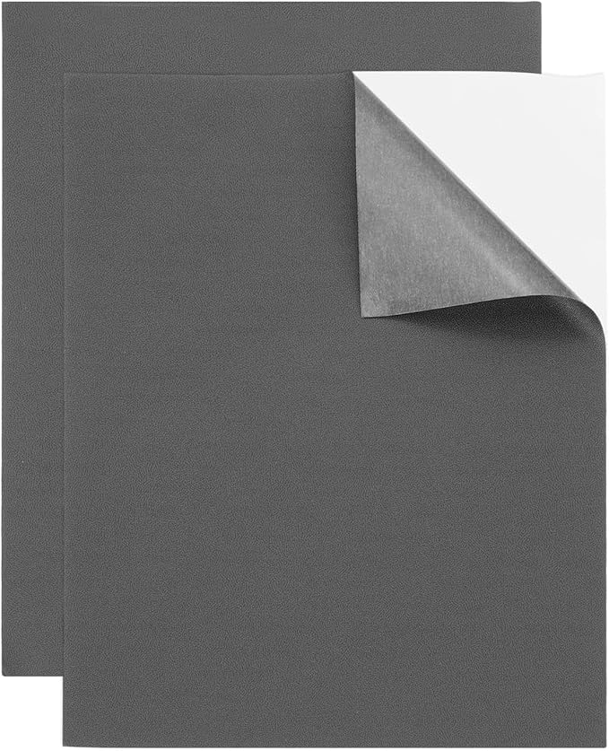 MECCANIXITY 2 Pcs Leather Repair Patch 8"x10" Self-Adhesive Leather Vinyl Repair Tape Kit for Furniture Couches Sofa Chair Car Boat Seats Jackets, Medium Gray