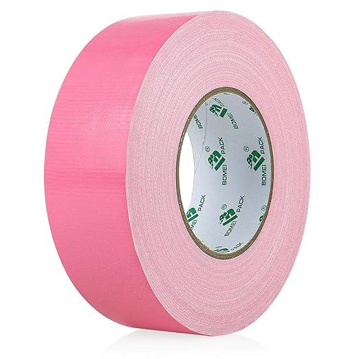 BOMEI PACK Pink Duct Tape, Heavy Duty Strong Waterproof Industrial Color Duct Tape 9.0mil x 1.88inch x 60yds for Packing and Repairing