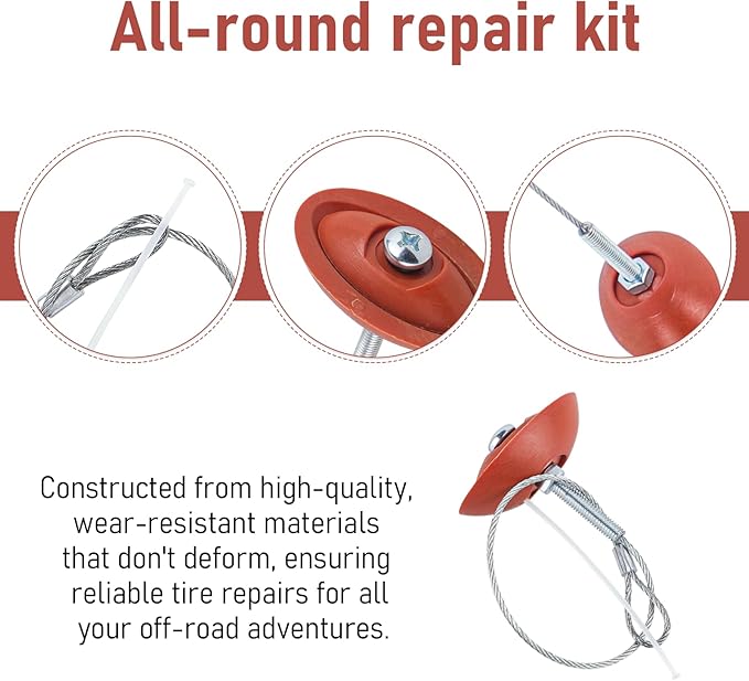 Sidewall Slug Original Tire Sidewall Repair Kit Compatible with ATV SXS Can-Am Jeep Tractor Polaris RZR Trailer Lawnmower,Used for repairing side cracks with a length of less than 1.5 inches