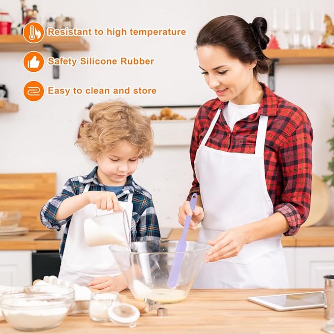 4 Pcs Silicone Jar Spatula, Non-Stick Heat Resistant Cake Cream Spatulas Set, 9.8 inch Cake Cream Butter Spatulas(4 colors）