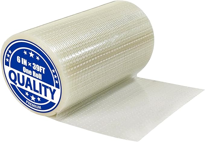 6 in x 39FT RV Awning Repair Tape for Tarp, Sail, Canvas, Tent, Greenhouse, Fabric, Canopy, Boat Covers – Heavy Duty Waterproof Tear Repair Patch Kit – Clear Reinforced Fiberglass Repair Tape