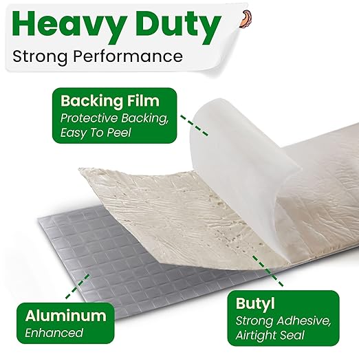 ECOHomes Aluminum Butyl Tape, Waterproof Aluminum Foil Tape for Leaks (2 Inch Wide) | Butyl Seal Tape for Roofs, Gutter Repair, Gutter Holes, Pipes, Metal Roof Patch, RV, Plumbing and Outdoor Sealing