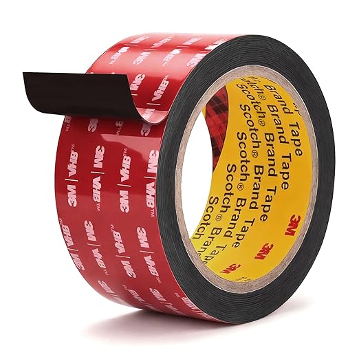 3M Double Sided Tape 2"×16.4ft 5925 Black Mounting Tape Heavy Duty Waterproof Foam Tape Strong Adhesive for RV LED Strip Light Décor