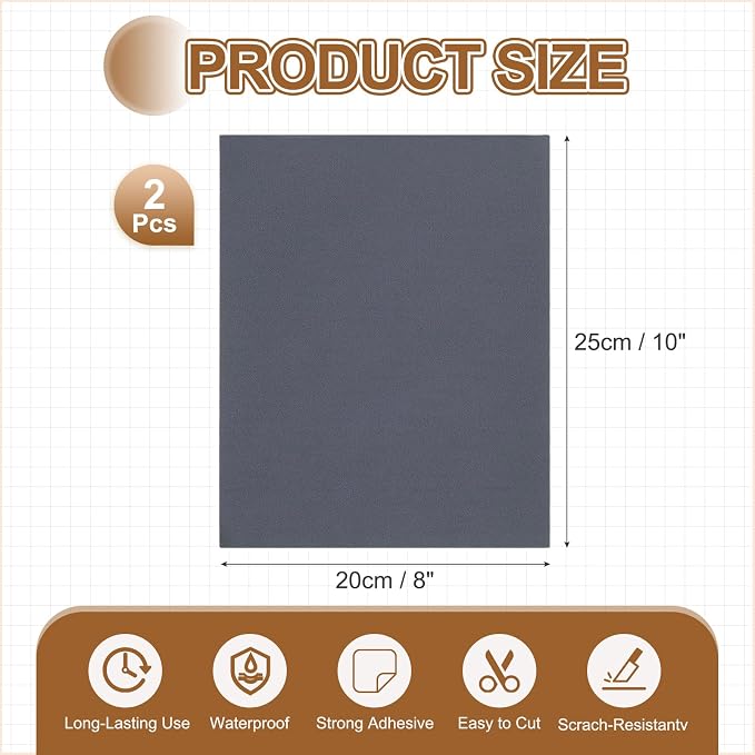 MECCANIXITY 2 Pcs Leather Repair Patch 8"x10" Self-Adhesive Leather Vinyl Repair Tape Kit for Furniture Couches Sofa Chair Car Boat Seats Jackets, Blue Gray