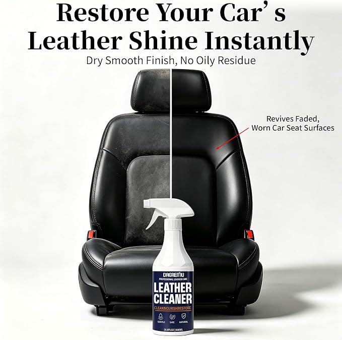 Leather Cleaner and Conditioner Kit – 2×16oz Leather Cleaner for Car Seats | Removes Dirt, Oils & Stains - pH-Balanced, Non-Greasy - Restores & Protects Sofas, Bags & More - With Microfiber Towel