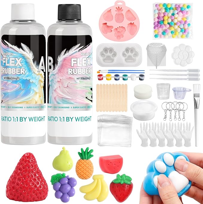 Taba Squishy Making Kit, Resiners 18oz TabaSquishy Kit for Stress Relief Gift Entertainment 1:1 Ab Squishies Gel Set & Molds for Make Your Own Squishies for Beginner & Adults