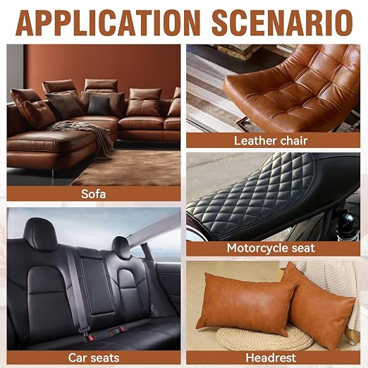 Vigorder Leather Repair Tape, 3" x 61" Self Adhesive Leather Repair Patch for Furniture, Sofa, Car Interior, Office Chair (Dark Brown)