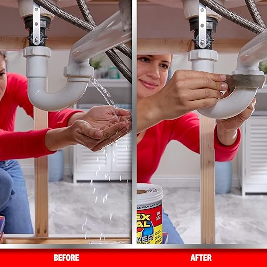 Flex Seal Power Putty, Moldable Waterproof Rubberized Sealant, Instantly Fills Gaps, Cracks, or Holes, Removable Reusable, Works Underwater, Pipes, Marine, Auto, RV, Metal, Plastic, Wood, White 16 oz
