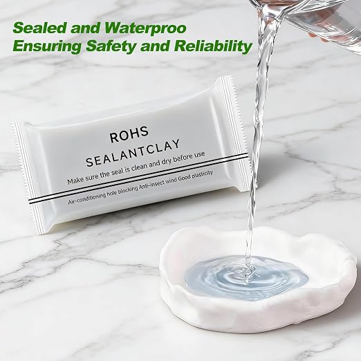 6-Pack Waterproof Sealant Mastic, 2026 Upgrade White Waterproof Repair Sealing Clay, Cement Crack Filler,Quick Mending Mud for Wall Hole, Drain Connection, Air Conditioning Hole