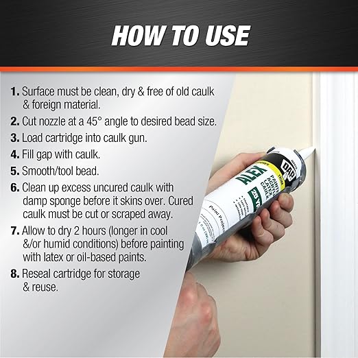 DAP Alex Painter's Acrylic Latex Caulk, White, 10.1 Oz, 30 Pack (7079818609)