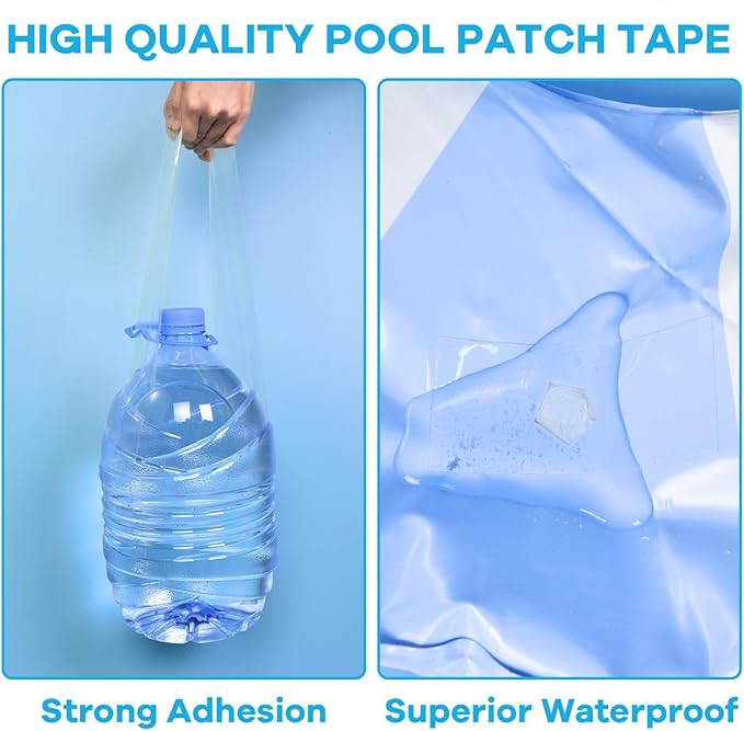 Yoleshy Inflatable Pool Patch Repair Kit, 3.15 in X 7.2 Ft Air Mattress Patch Kit Heavy Duty, Clear Waterproof Tape for Pools, Bounce House, Air Bed