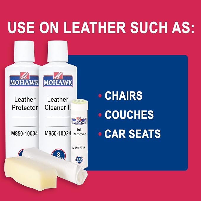 Mohawk Leather Care Kit, Includes Leather Cleaner II (M850-10024), Leather Protector (M850-10034), Ink Remover (M850-2015)