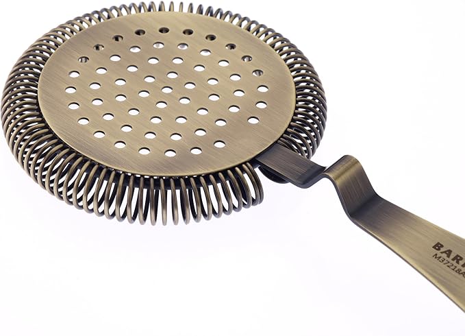 Barfly Deluxe Antique Hawthorne Spring Strainer, Antique Gold