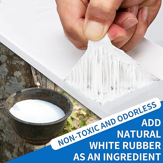 BEBOBLY RV Roof Tape,Leak Repair Sealant Tape 6 Inch x 50 Foot UV & Waterproof for RV Roof,Window,Camper, Boat,Pipe Sealing, Natural White