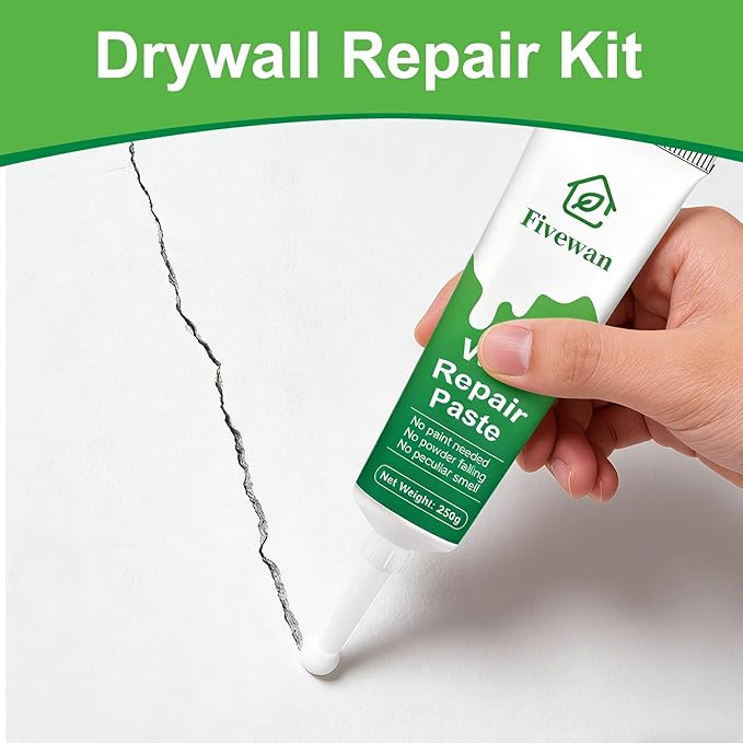 Fivewan Drywall Repair Kit, Wall Mending Agent, Wall Patch Repair Kit with Scraper, Simple Filling of Wall Holes＆Efficient Crack Repair