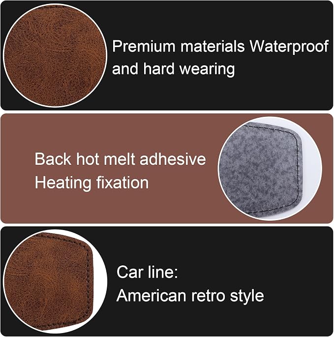 SmallCat 10 PCS Curved Rectangle Leather Patches for Hats, Iron on Blank Patches, Artificial Leather Patches for Laser Engraving, Repair Patches for Sewing Crafts, Hats, Jackets - Dark Brown