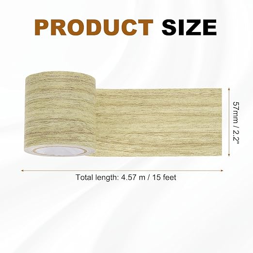 uxcell Wood Grain Repair Tape, 2.2" x 15ft Self Adhesive Wood Grain Colored Duct Tape Waterproof Repair Patch for Furniture Floor Scratch Fix, Baseboards, DIY Decor, Gray Oak