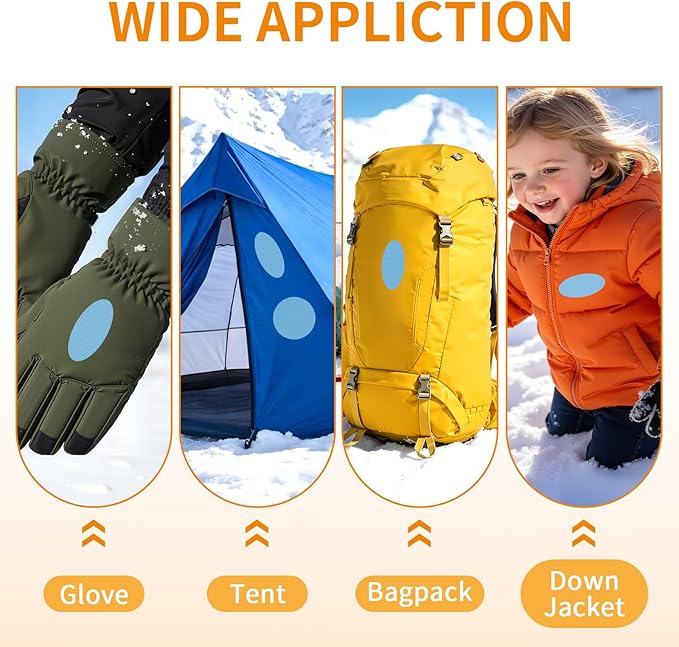 Waterproof Self-Adhesive Fabric Repair Tape - Tent Repair Kit,4pcs Nylon Fabric Patches for Jacket, Clothes, Puffer Down Jacket,Sleeping Bag, Outdoor Gear Tenacious Repairs Tape, SkyBlue