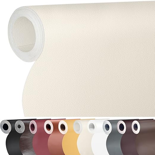 Leather Repair Patch 36X158 inch Large Self-Adhesive Leather Repair Tape, Reupholster Leather Patches for Furniture Couch Chairs Car Seat (Beige, 36x158 inch)