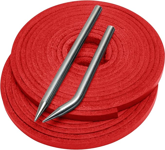Softball Baseball Glove Lace, Mitt Lace Repair Kit Includes 2 Leather Laces and Lacing Needle for Catcher's Glove
