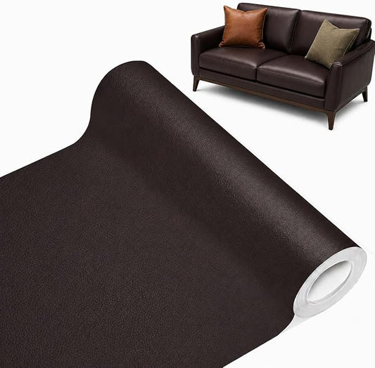 Leather Repair Patch, 24X54 Inch Self Adhesive Leather Repair, Advanced Vinyl Leather Repair Kit, Reupholster Leather Patches for Damaged Leather Furniture, Car Seats (Coffee Brown)