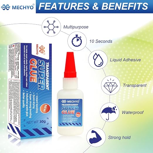 Super Glue,Universal Super Glue,Welding High Strength Oily Glue, Used for Quick Fepair of DIY Crafts,Metal, Plastic, Wood, Glass,Jade,Etc. (50g 3Pcs)