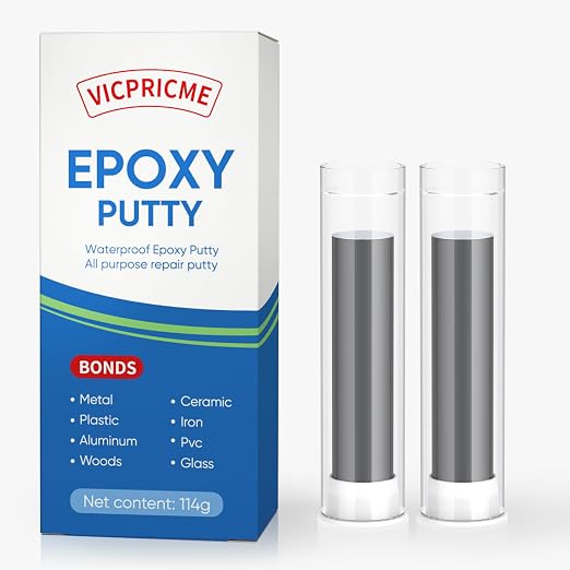 VICPRICME Epoxy Putty Stick, 120 g 2 Part epoxy Quick Repair Adhesive, Hard and Fast Repair for Pools, heaters, Bonds to Metal, Plastic, Wood, Glass, Ceramic Crack Filler, Heat and Waterproof