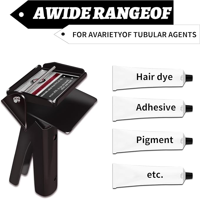 TYUJIGINE Tube Extrusion Tool - Efficient RTV and Silicone Dispenser that maximizes The use of All Material in The Tube and Prevents Material Waste(Black)