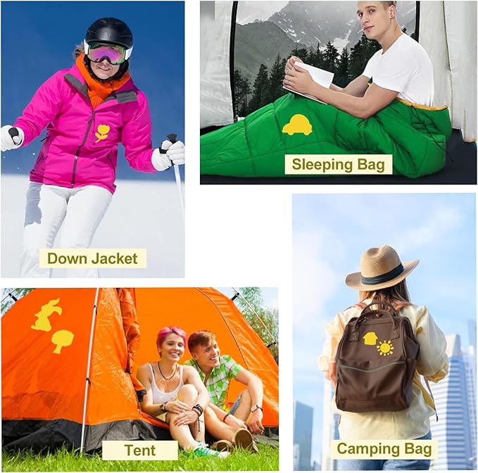 Self-Adhesive Nylon Patches Tent Repair Kit – Outdoor Gear Tenacious Repair Tape, Waterproof Fabric Patches for Clothes, Tent, Down Jacket, Backpack (45pcs, Yellow