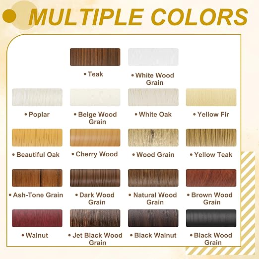 PATIKIL Wood Grain Repair Tape, 16" x 33' Self Adhesive Realistic Wood Tape with Scraper Durable Repair Patch for Furniture Floor Window Door Table DIY Home Decor, Yellow Teak