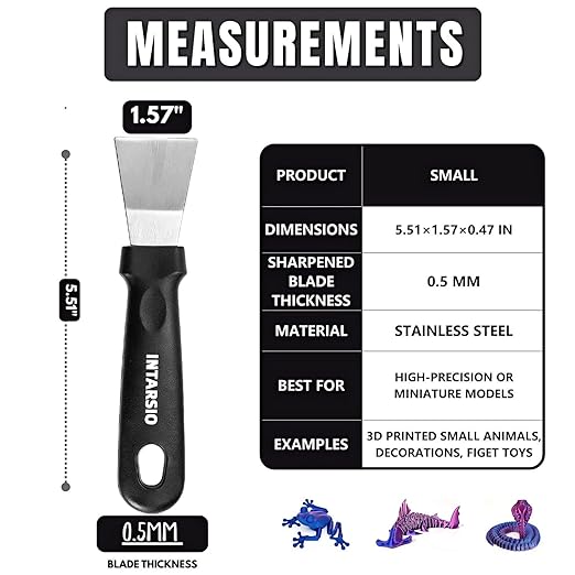 High-Quality 3D Printer Tool Removal Scraper Kit, 3 Types of Sharpened Blades and Sizes, 3D Printer Scrapers for Fast Separation Large Medium Small Models, Great 3D Printer Accessories Gifts