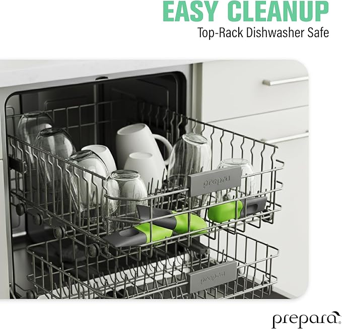 Prepara Thumb Scraper, 4-Pack - Durable Kitchen Cleaning Tools with Ergonomic Grip, BPA-Free Plastic & Nylon, Dishwasher Safe Scrapers for Removing Stuck-On Food from Pots, Pans, Surfaces