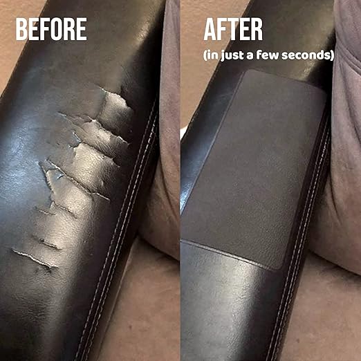 MastaPlasta Self-Adhesive Premium Leather Repair Patch - Mid-Brown 8in x 4in (20 x 10 cm). Your Instant Stick-On Upholstery-Quality Leather Repair Kit for Couches, Car Interiors, Bags & DIY