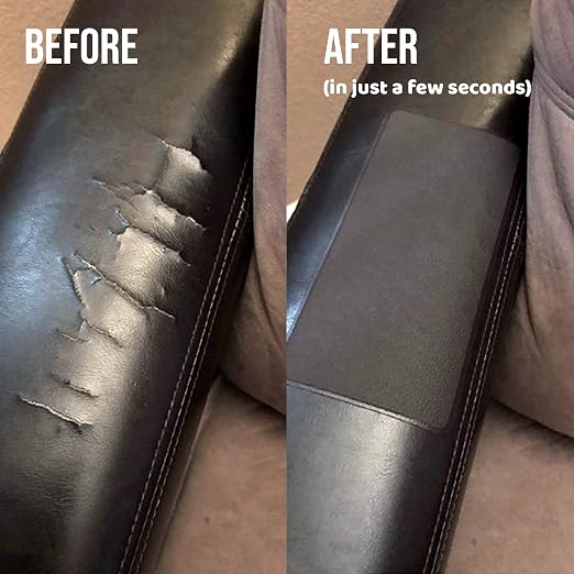 MastaPlasta Premium Leather Repair Patch - Ivory 4" x 2.4" (10 x 6 cm). Your Instant Stick-On Upholstery-Quality Leather Repair Kit for Couches, Car Interiors, Bags & DIY