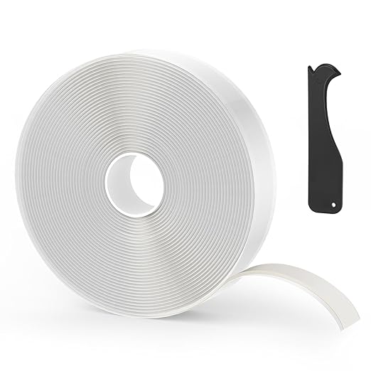 Butyl Tape 1/2" x 30 Ft White – Non-Hardening Waterproof Sealant Tape for RV Window Glazing, Roof Leak Repair, Pipe Plumbing Fixtures & EPDM Roof Patching – Premium Butyl Caulk Tape (1 Pack)