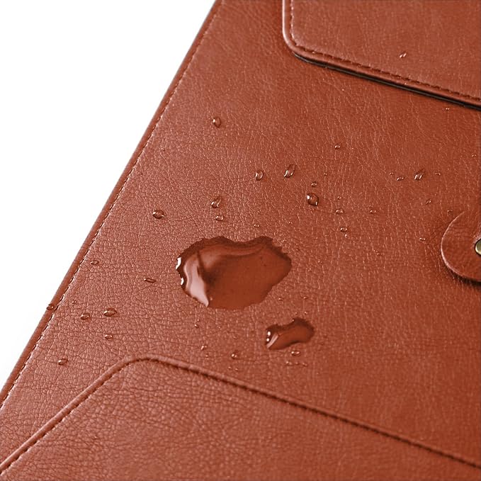 Leather File Folder for Documents,Important Document Folder with String Tie,Laptop Sleeve Notebook Case,Leather File Organizer,A4 Envelopes Filing Folder (Vertical, Brown)