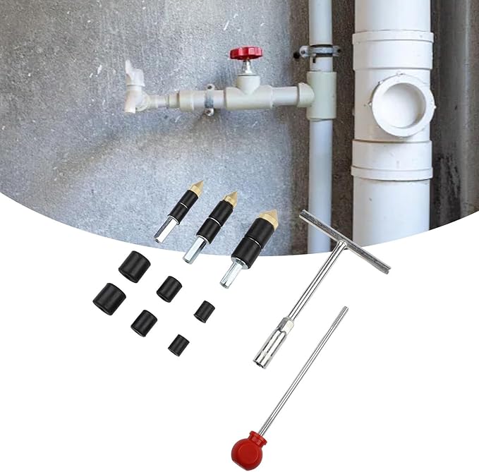 FABsULETTA Stainless Steel Hot Melt Water Stop Pin Kit, PPR Pipe Repair Tool Set with RuBsBser Rings for Concrete SlaBs and Through Wall Leaks(B)