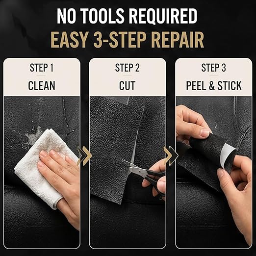 Leather Repair Patch Tape, 19.7 x 53.9 Inch, Self-Adhesive Leather Repair Patch for Furniture, Sofa Seating, Car Seats, Handbag, Waterproof & Durable (Burgundy)