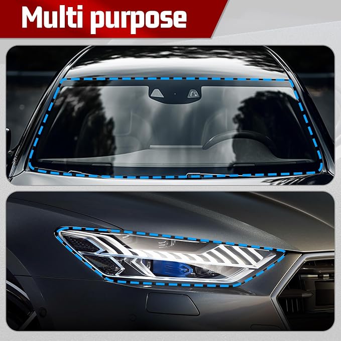 13Ft Headlight Sealant Retrofit Refit Butyl Rope Rubber Glue Reseal for Car Headlamps Window Door Windshield (1 Piece)