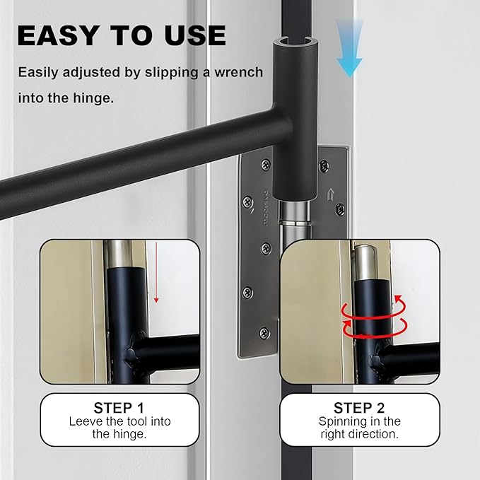 Door Hinge Adjustment Tool, Hinges Gap Adjusting Wrench, Apply to Heavy Weight .134 and .180 Hinge Gap Adjusting Wrench, Commercial Doors Hinge Repair Tool Tweaker, Ergonomic Design(Black)