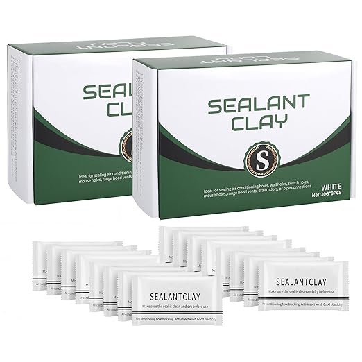 Waterproof Sealant Mastic,Pack of 8 White Seal Putty Waterproof Duct Seal Repair Sealing Clay, Quick Mending Mud for Drain Connection, Wall Hole, Air Conditioning Hole Seal Putty (16 Pack)