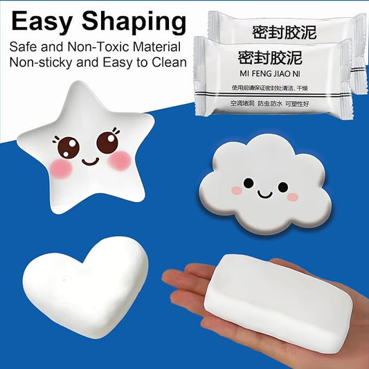 35 Pack White Seal Putty Waterproof Duct Seal Repair Sealing Clay,Cement Crack Filler,Plumbers Putty,Quick Mending Mud for Drain Connection, Wall Hole, Air Conditioning Hole Waterproof Seal Putty | mastic sealant